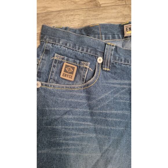 Enyce Jeans Men's 40x32 Baggy Wide Leg Y2K Hip Hop Streetwear Denim Blue Vintage - Picture 4 of 6